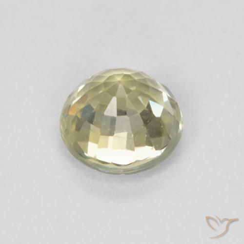 0.46캐럿 천연 Medium Light-Yellow 사파이어, 둥근, VVS