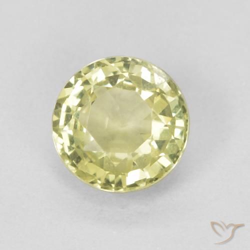 0.50ct 자연스러운 미디엄 옐로우 사파이어, 둥근, VVS