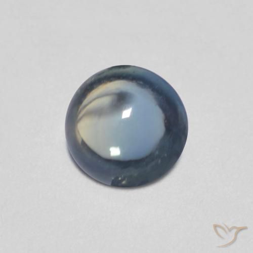 0.44ct 자연스러운 네이비 블루 사파이어, 둥근, 투명한