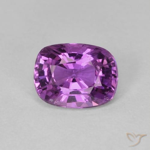 1.25ct 자연스러운 분홍빛이 도는 포도 사파이어, 방석, VVS-VS