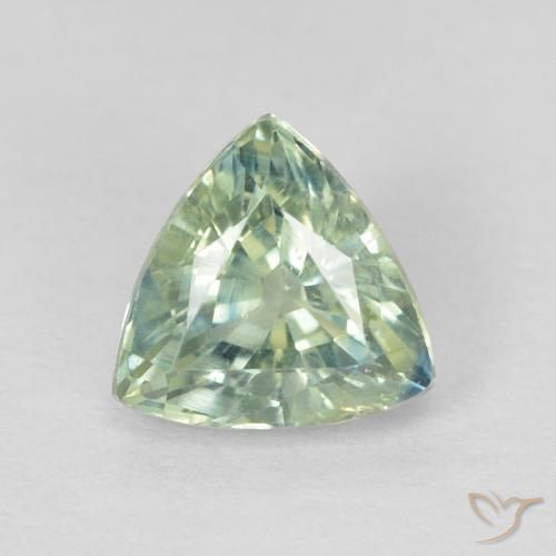 0.87ct 자연스러운 매우 밝은 녹색 사파이어, 일조, VS