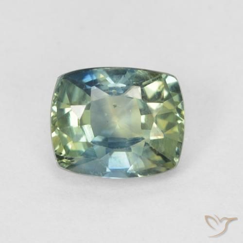 0.78ct 자연스러운 초록빛이 도는 파란색 사파이어, 방석, VS