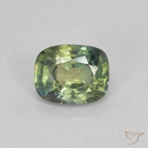 0.72ct 자연스러운 라이트 포레스트 그린 사파이어, 방석, VS