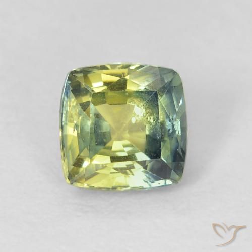 0.87ct 자연스러운 다색 사파이어, 방석, VS