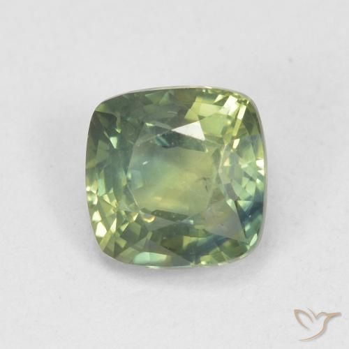 1.13ct 자연스러운 라이트 포레스트 그린 사파이어, 방석, VS