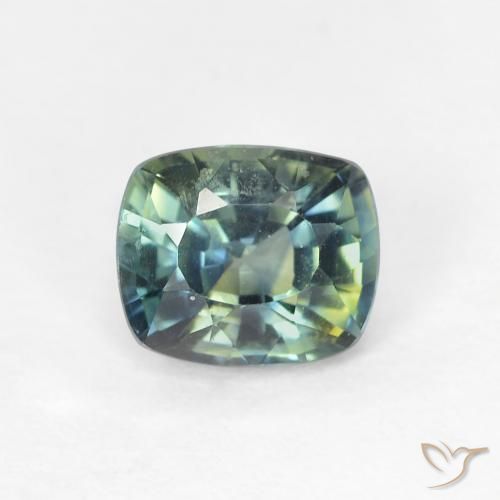 0.90ct 자연스러운 다색 사파이어, 방석, VVS-VS