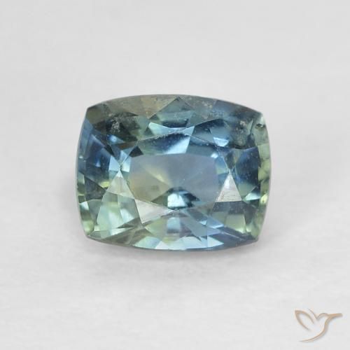 0.64ct 자연스러운 초록빛이 도는 파란색 사파이어, 방석, VVS-VS