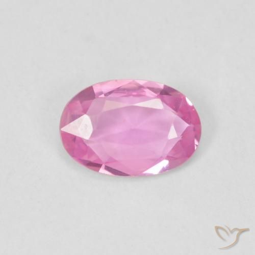 0.44ct 자연스러운 인텐스 핑크 사파이어, 타원형, VVS