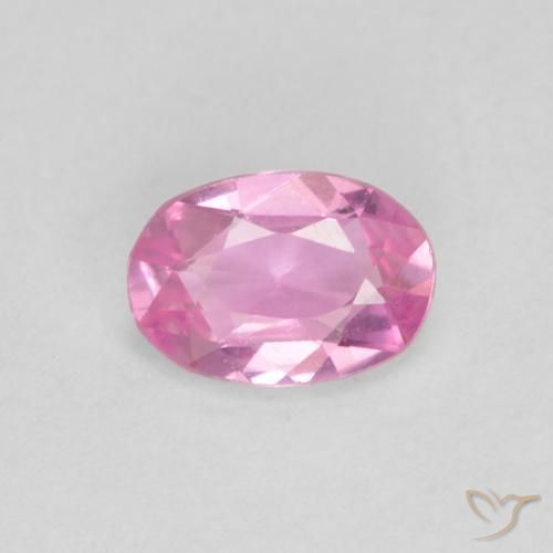 0.48ct 자연스러운 핫 핑크 사파이어, 타원형, VVS