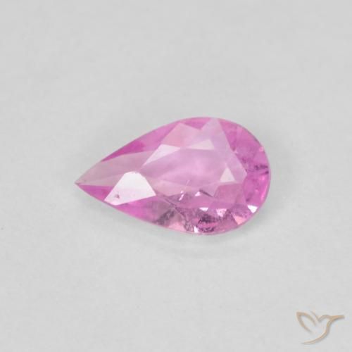 0.26ct 자연스러운 밝은 분홍빛이 도는 보라색 사파이어, 배 모양, VS