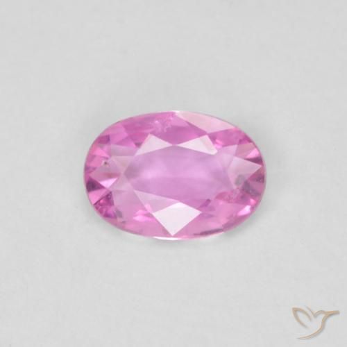 0.38ct 자연스러운 인텐스 핑크 사파이어, 타원형, VVS