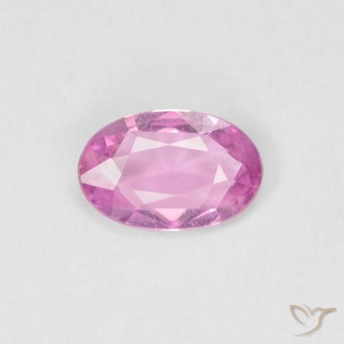 0.38ct 자연스러운 핫 핑크 사파이어, 타원형, VVS