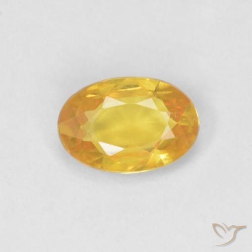 0.54ct 자연스러운 브라이트 골드 사파이어, 타원형, VVS