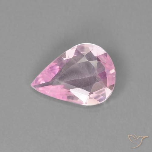 0.46ct 자연스러운 베리 라이트 버블검 핑크 사파이어, 배 모양, VVS
