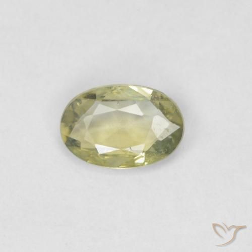 0.40ct 자연스러운 따뜻한 포레스트 그린 사파이어, 타원형, VVS-VS