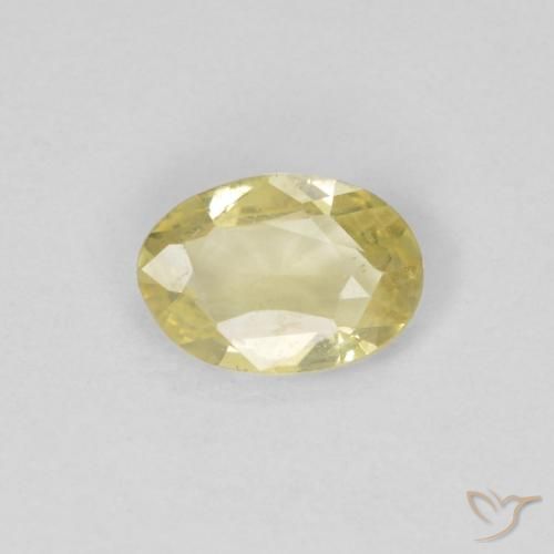 0.38ct 자연스러운 연노랑 사파이어, 타원형, VVS