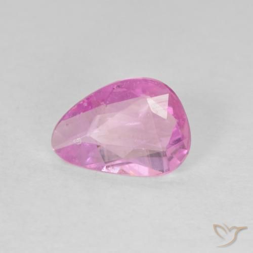 0.49ct 자연스러운 매우 밝은 분홍색 사파이어, 배 모양, VVS-VS
