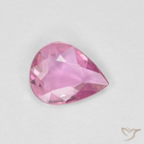 0.39ct 자연스러운 핫 핑크 사파이어, 배 모양, VVS