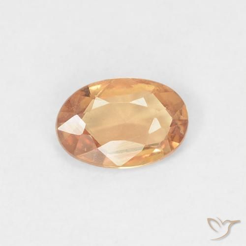 0.38ct 자연스러운 라이트 피치 골든 사파이어, 타원형, VVS