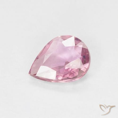 0.45ct 자연스러운 핫 핑크 사파이어, 배 모양, VVS