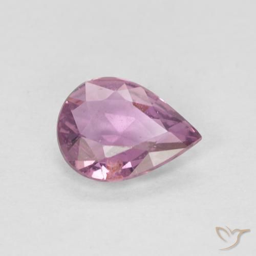 0.48ct 자연스러운 분홍빛이 도는 보라색 사파이어, 배 모양, VS
