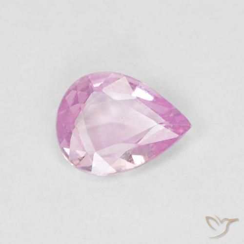 0.44ct 자연스러운 라이트 로얄 퍼플 핑크 사파이어, 배 모양, VS