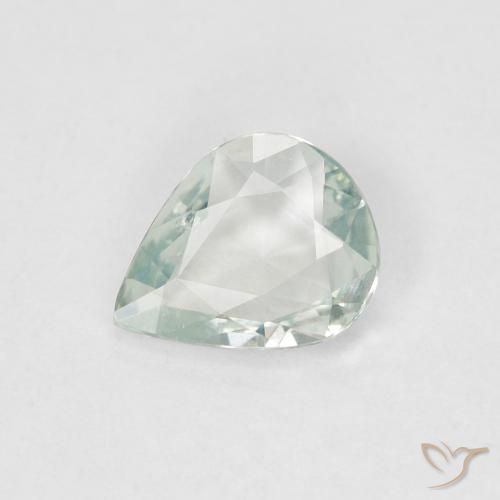 0.47ct 자연스러운 연한 초록색 사파이어, 배 모양, VS
