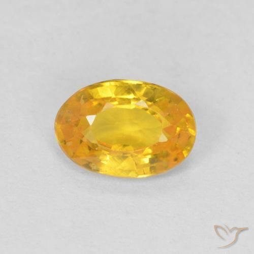 0.53ct 자연스러운 골든 오렌지 사파이어, 타원형, VS
