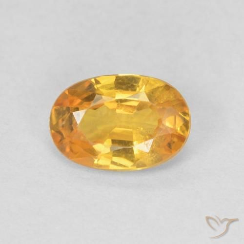 0.56ct 자연스러운 골든 오렌지 사파이어, 타원형, VS