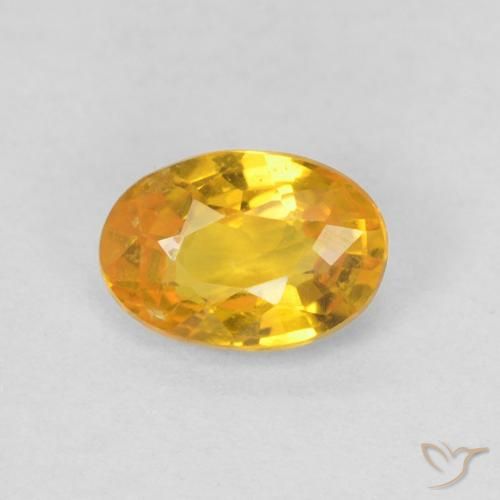 0.61ct 자연스러운 미디엄 오렌지 사파이어, 타원형, VS