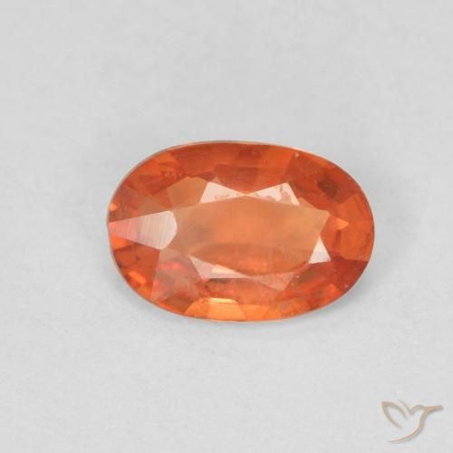 0.41ct 자연스러운 파이어 오렌지 사파이어, 타원형, VS