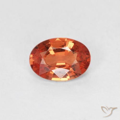 0.48ct 자연스러운 미디엄 오렌지 사파이어, 타원형, VVS-VS