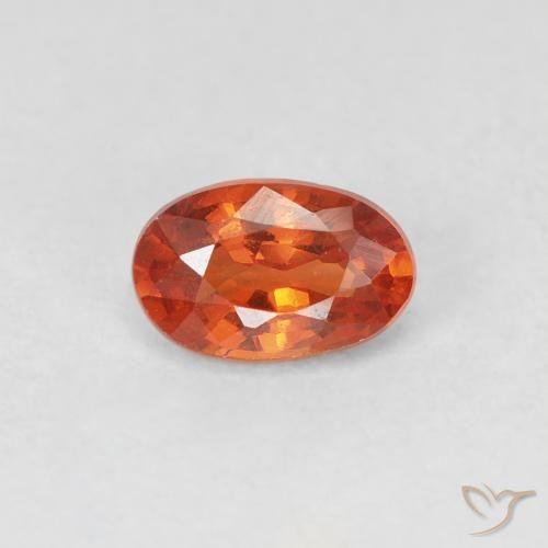 0.55ct 자연스러운 앰버 오렌지 사파이어, 타원형, VVS-VS