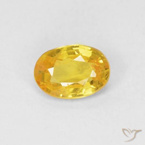 0.57ct 자연스러운 골든 오렌지 사파이어, 타원형, VVS-VS