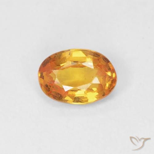 0.49ct 자연스러운 오렌지-골드 사파이어, 타원형, VVS-VS