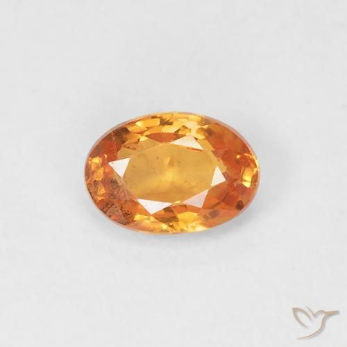 0.53ct 자연스러운 미디엄 오렌지 사파이어, 타원형, VVS-VS