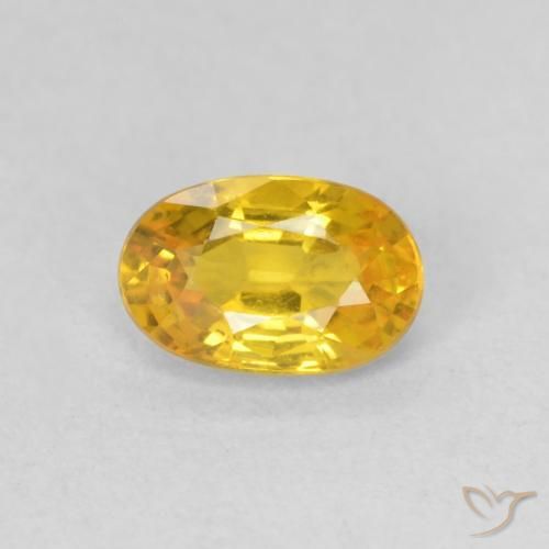 0.62ct 자연스러운 골든 오렌지 사파이어, 타원형, VVS