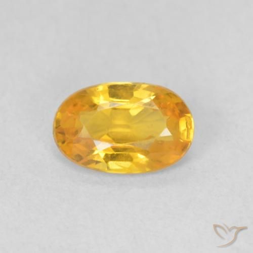 0.56ct 자연스러운 미디엄 골든 사파이어, 타원형, VVS