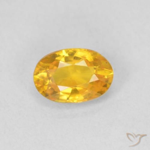 0.58ct 자연스러운 미디엄 골든 사파이어, 타원형, VVS