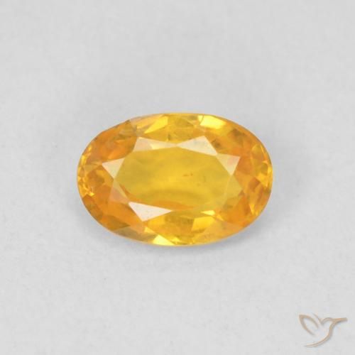 0.56ct 자연스러운 미디엄 오렌지 사파이어, 타원형, VVS-VS