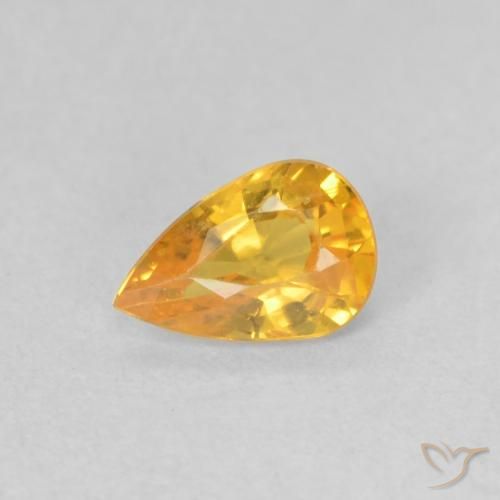 0.41ct 자연스러운 미디엄 골든 사파이어, 배 모양, VVS-VS