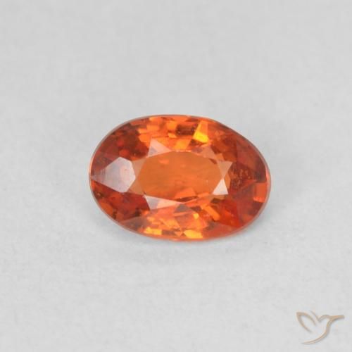 0.54ct 자연스러운 붉은 오렌지 사파이어, 타원형, VVS