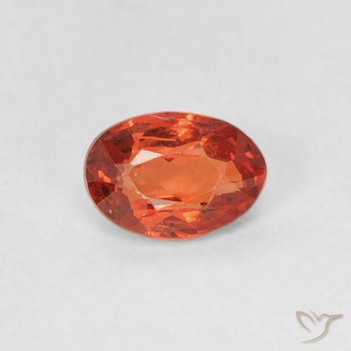 0.63ct 자연스러운 붉은 오렌지 사파이어, 타원형, VVS-VS
