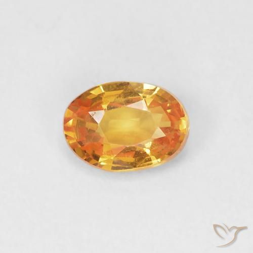 0.55ct 자연스러운 오렌지-골드 사파이어, 타원형, VVS-VS