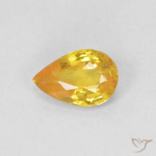 0.43ct 자연스러운 오렌지-골드 사파이어, 배 모양, VS