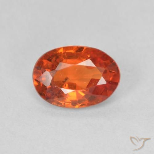 0.55ct 자연스러운 붉은 오렌지 사파이어, 타원형, VS