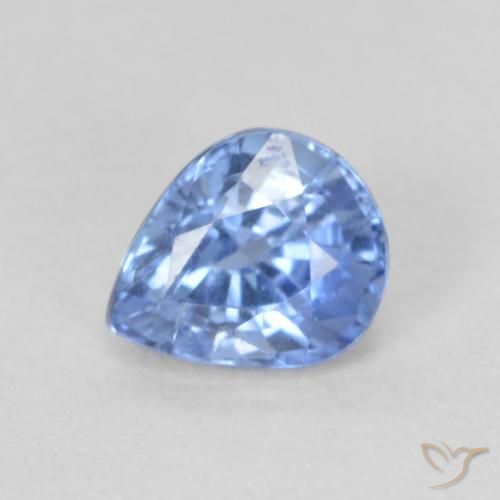 0.42ct 자연스러운 파스텔 블루 사파이어, 배 모양, VVS-VS