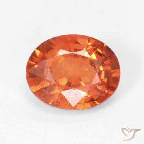 0.77ct 자연스러운 파이어 오렌지 사파이어, 타원형, VS