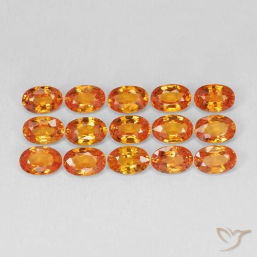 0.66ct 자연스러운 앰버 오렌지 사파이어, 타원형, VVS-VS