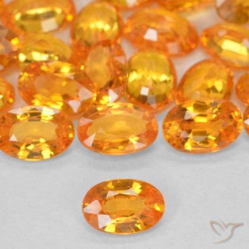 0.60ct 자연스러운 밝은 주황색 사파이어, 타원형, VVS-VS